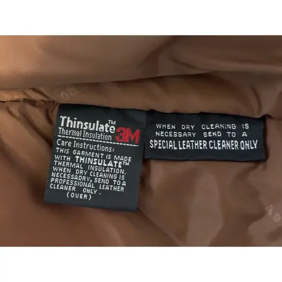 VTGWilson's Adventure Bound sueded leather brown bomber jacket w/thinsulateSMALL - Picture 6 of 13